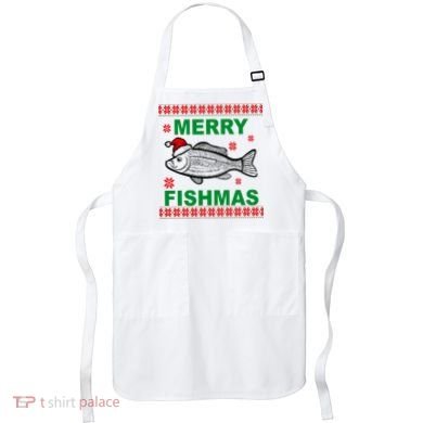 Merry Fishmas Ugly Christmas Apron