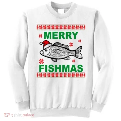 Merry Fishmas Ugly Christmas Sweatshirt