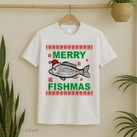 Merry Fishmas Ugly Christmas T-Shirt thumb 2