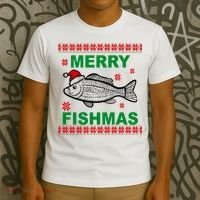 Merry Fishmas Ugly Christmas T-Shirt thumb 3