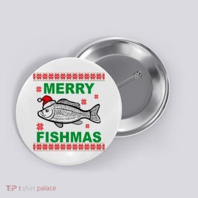 Merry Fishmas Ugly Christmas Button