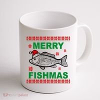 Merry Fishmas Ugly Christmas Coffee Mug thumb 1