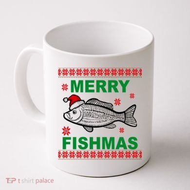 Merry Fishmas Ugly Christmas Coffee Mug
