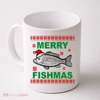 Merry Fishmas Ugly Christmas Coffee Mug thumb 0