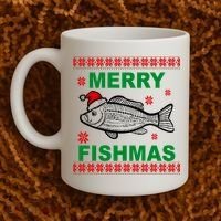 Merry Fishmas Ugly Christmas Coffee Mug thumb 2