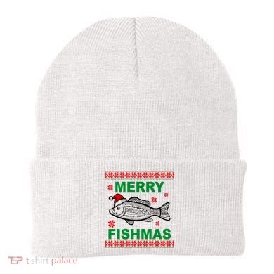 Merry Fishmas Ugly Christmas Beanie