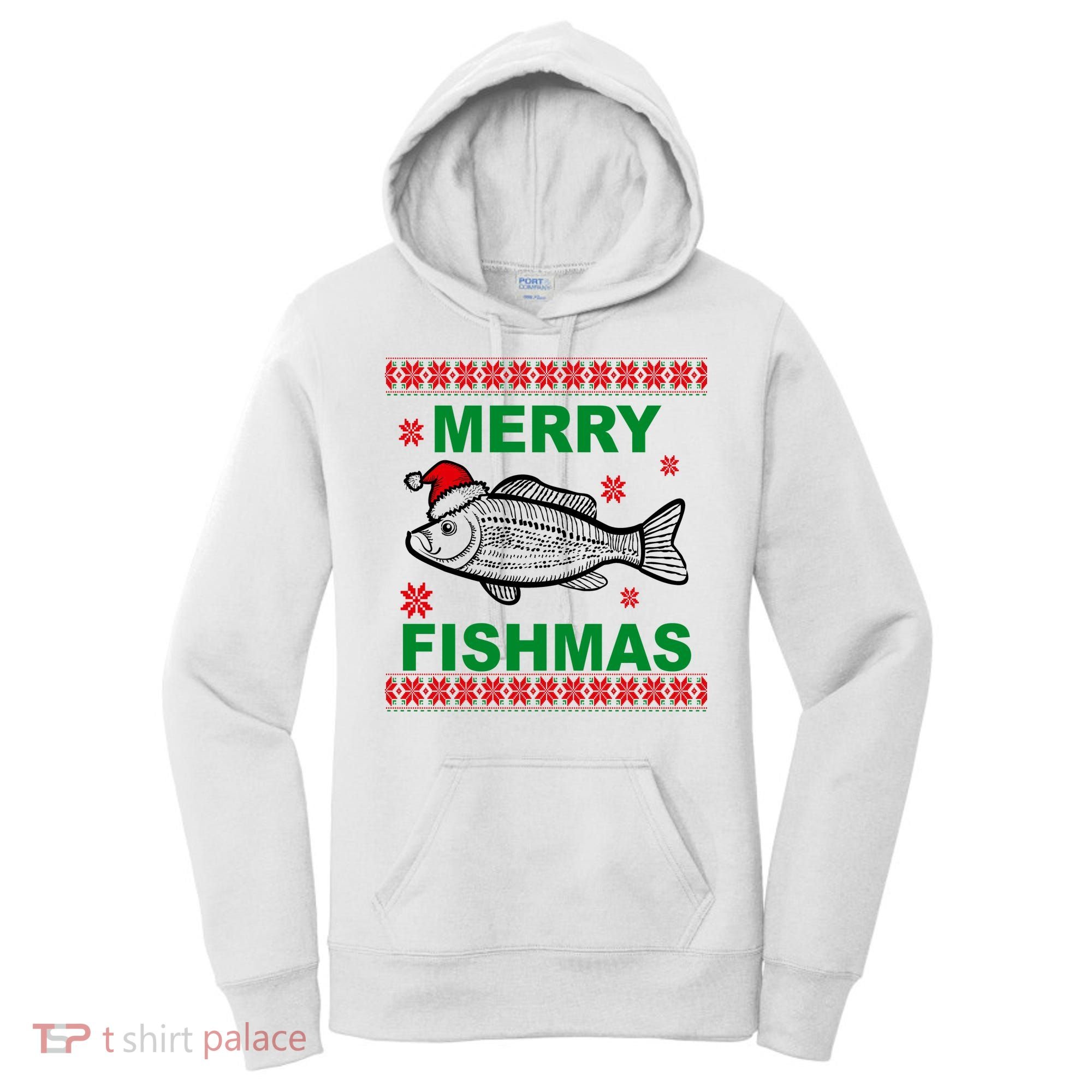Merry Fishmas Ugly Christmas Women's Hoodie