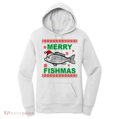 Merry Fishmas Ugly Christmas Women's Hoodie