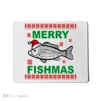 Merry Fishmas Ugly Christmas Mousepad thumb 0