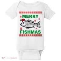 Merry Fishmas Ugly Christmas Baby Bodysuit thumb 0