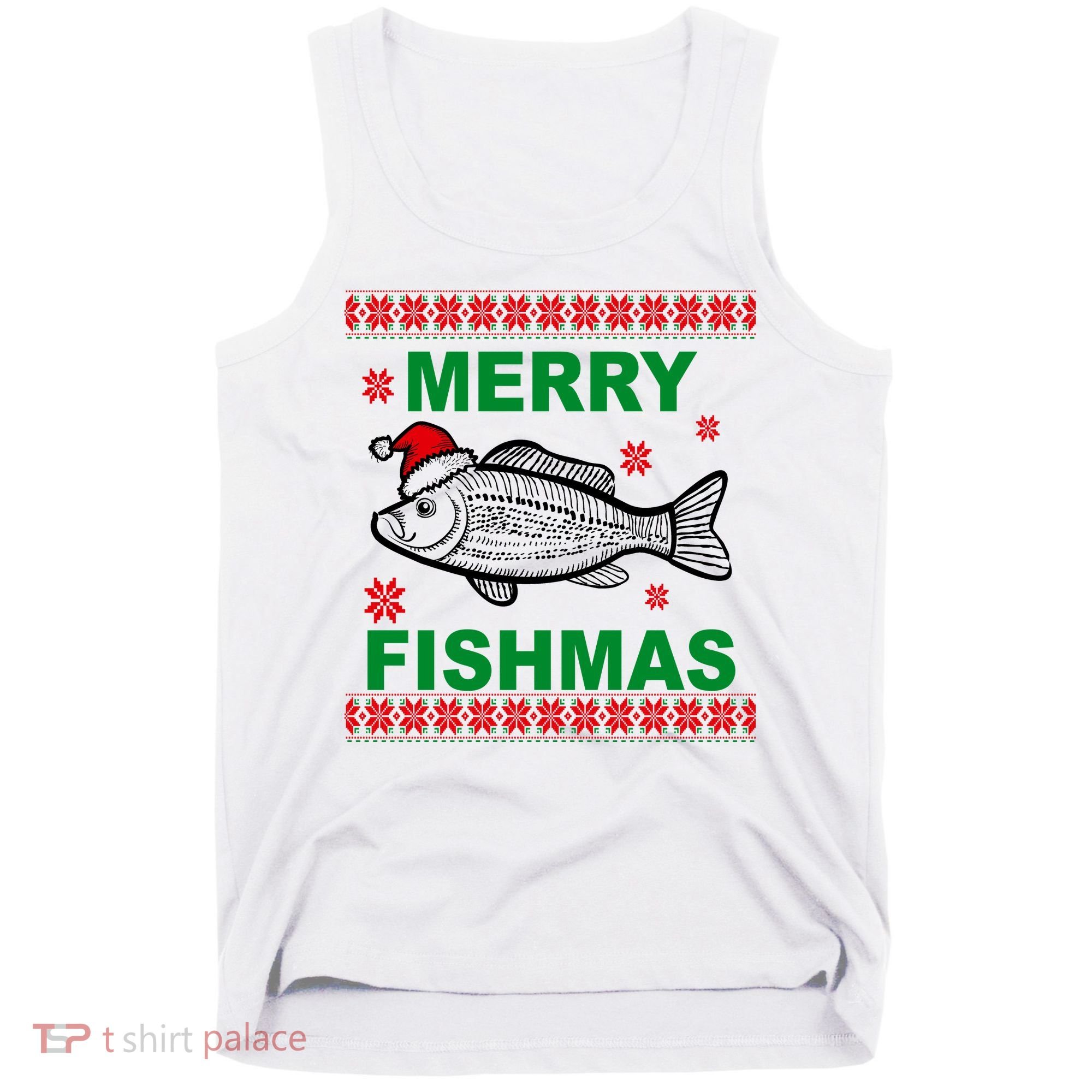 Merry Fishmas Ugly Christmas Tank Top