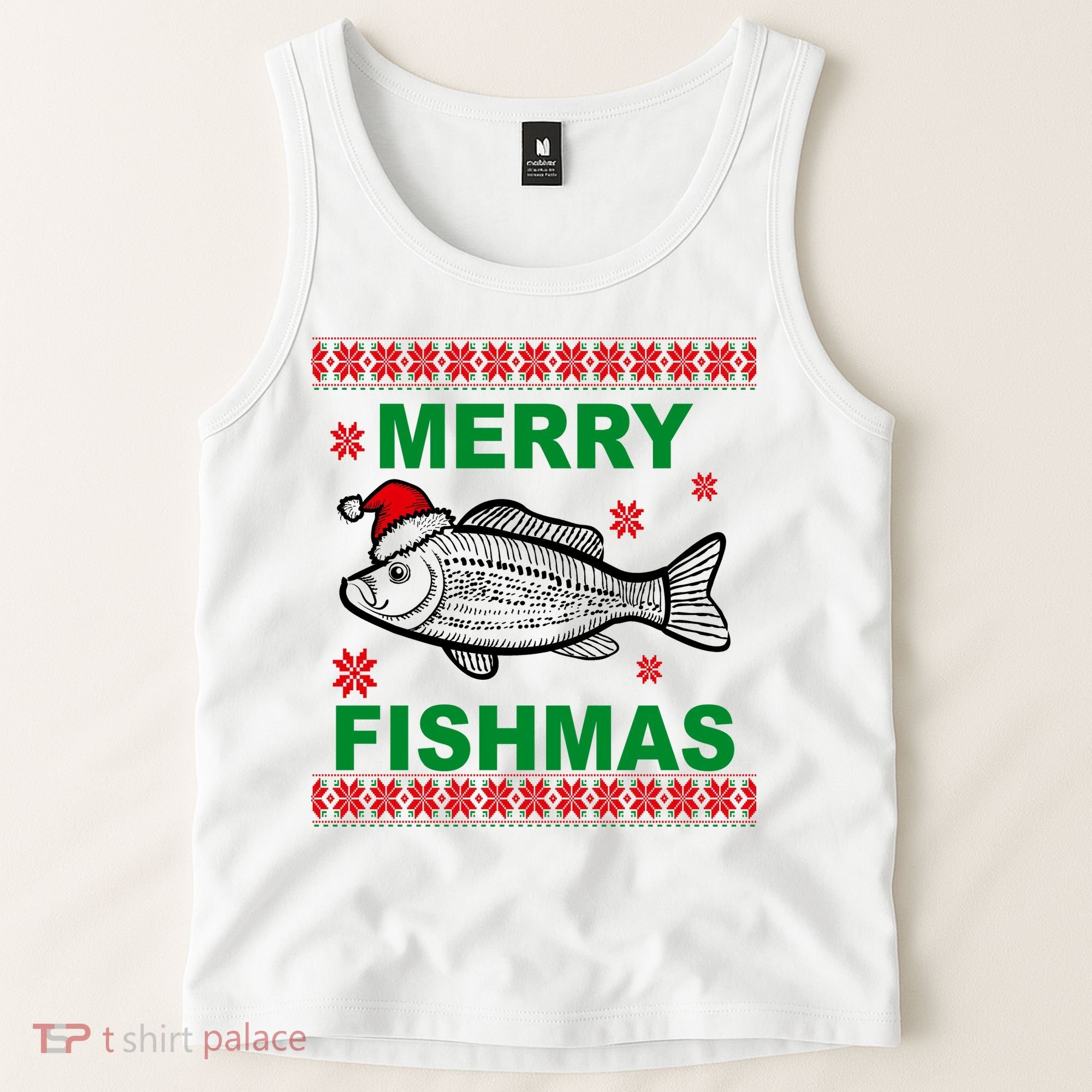 Merry Fishmas Ugly Christmas Tank Top