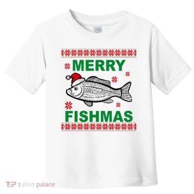 Merry Fishmas Ugly Christmas Toddler T-Shirt