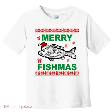 Merry Fishmas Ugly Christmas Toddler T-Shirt