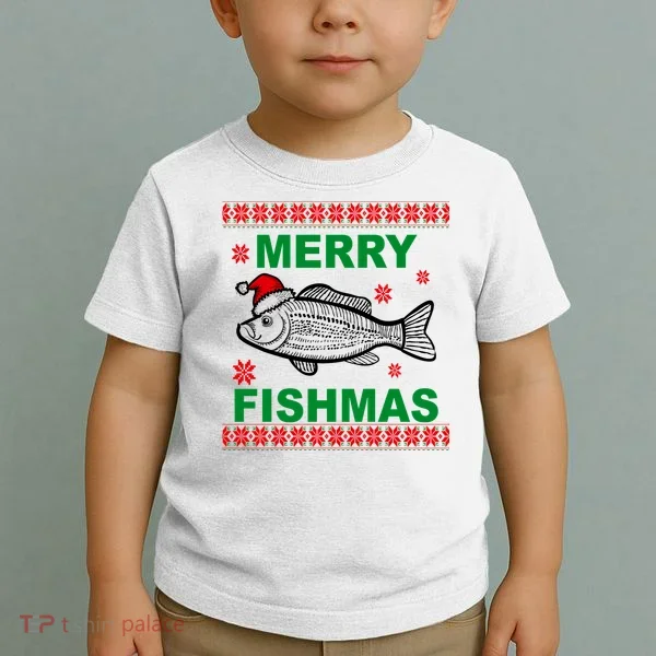 Merry Fishmas Ugly Christmas Toddler T-Shirt