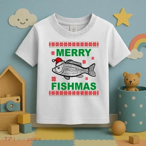 Merry Fishmas Ugly Christmas Toddler T-Shirt