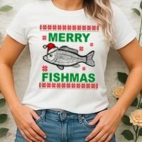 Merry Fishmas Ugly Christmas Women's T-Shirt thumb 2