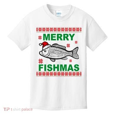 Merry Fishmas Ugly Christmas Kids T-Shirt