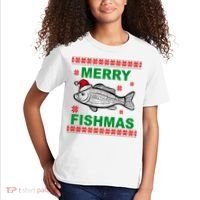 Merry Fishmas Ugly Christmas Kids T-Shirt thumb 2