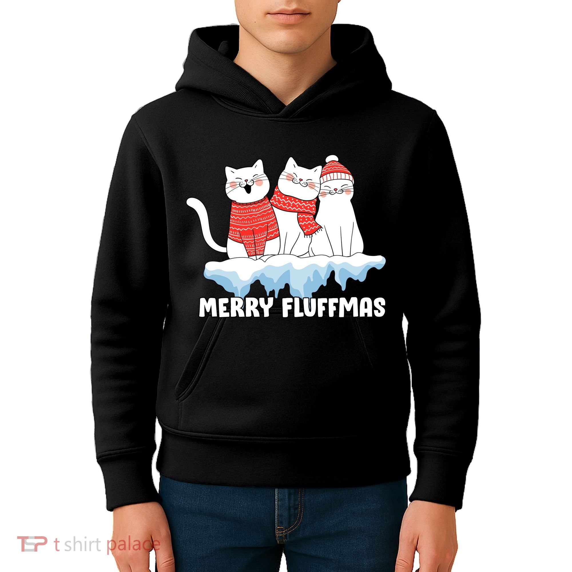 Merry Fluffmas Christmas Kids Hoodie