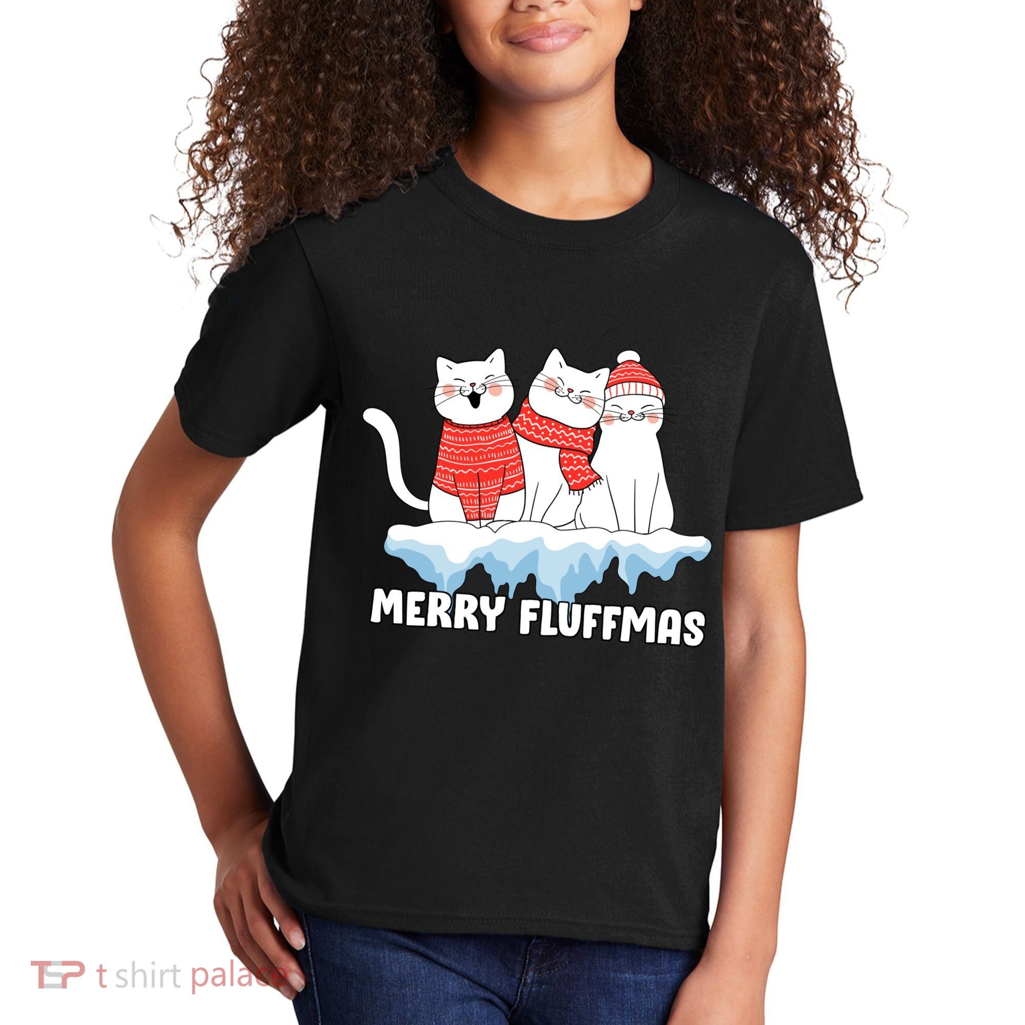 Merry Fluffmas Christmas Kids T-Shirt