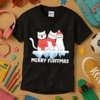 Merry Fluffmas Christmas Kids T-Shirt thumb 3