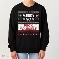 Merry Go F*ck Yourself Ugly Christmas Sweater Women's Sweatshirt thumb 0
