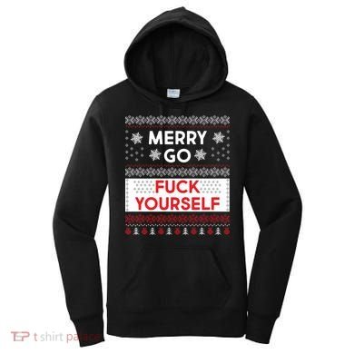 Merry Go F*ck Yourself Ugly Christmas Sweater Women's Hoodie