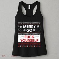 Merry Go F*ck Yourself Ugly Christmas Sweater Women's Tank Top thumb 3