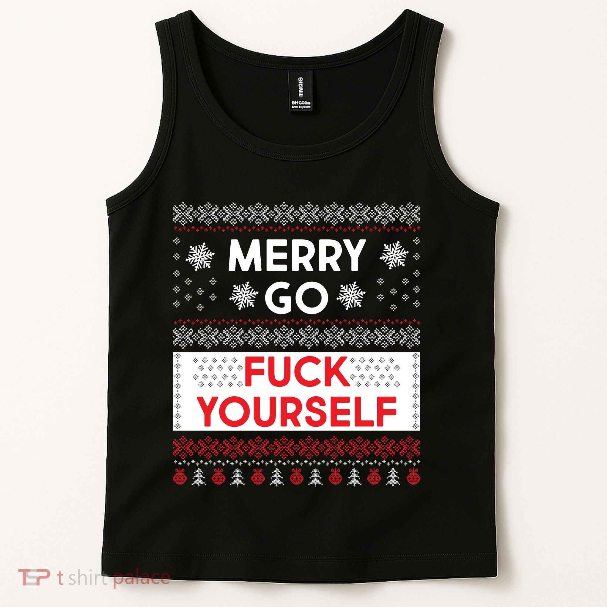 Merry Go F*ck Yourself Ugly Christmas Sweater Tank Top