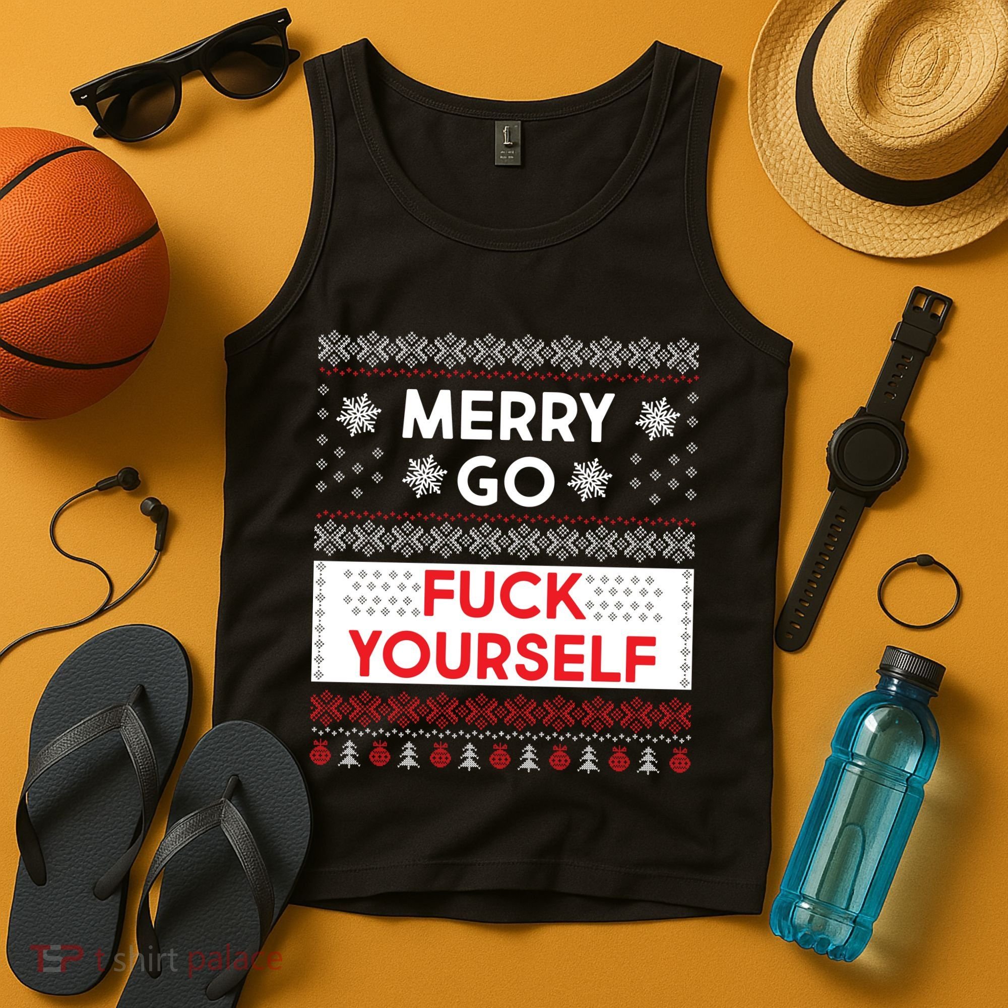 Merry Go F*ck Yourself Ugly Christmas Sweater Tank Top