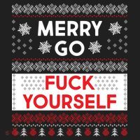 Merry Go F*ck Yourself Ugly Christmas Sweater Golf Towel thumb 3