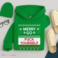Merry Go F*ck Yourself Ugly Christmas Sweater Hoodie thumb 4