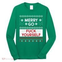 Merry Go F*ck Yourself Ugly Christmas Sweater Long Sleeve Shirt thumb 0