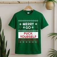 Merry Go F*ck Yourself Ugly Christmas Sweater T-Shirt thumb 2