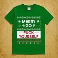 Merry Go F*ck Yourself Ugly Christmas Sweater T-Shirt thumb 5