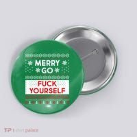 Merry Go F*ck Yourself Ugly Christmas Sweater Button thumb 0