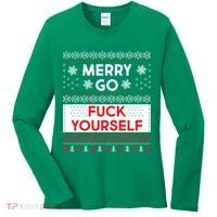 Merry Go F*ck Yourself Ugly Christmas Sweater Women's Long Sleeve Shirt thumb 0