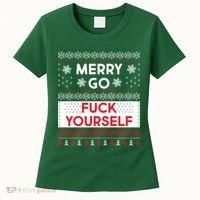 Merry Go F*ck Yourself Ugly Christmas Sweater Women's T-Shirt thumb 0