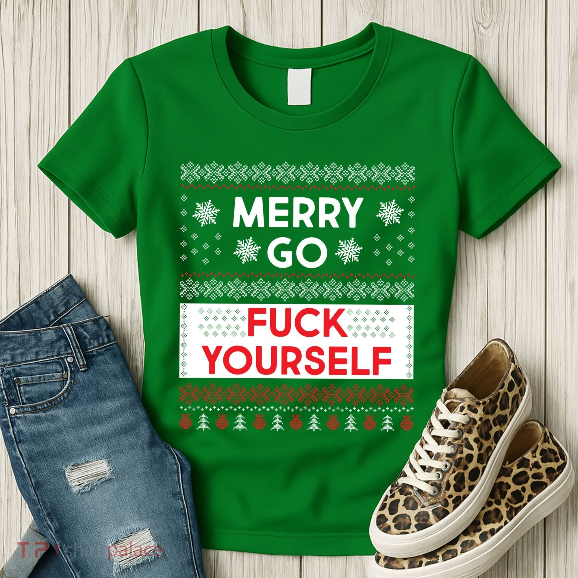 Merry Go F*ck Yourself Ugly Christmas Sweater Women's T-Shirt