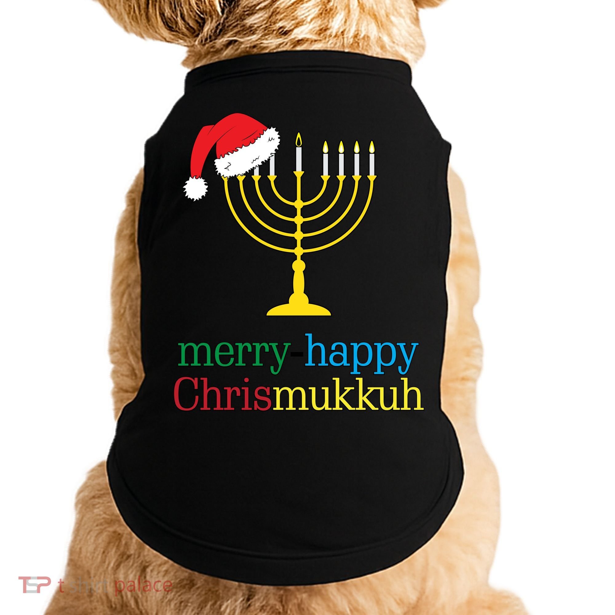 Merry-Happy Chrismukkah Doggie Tank