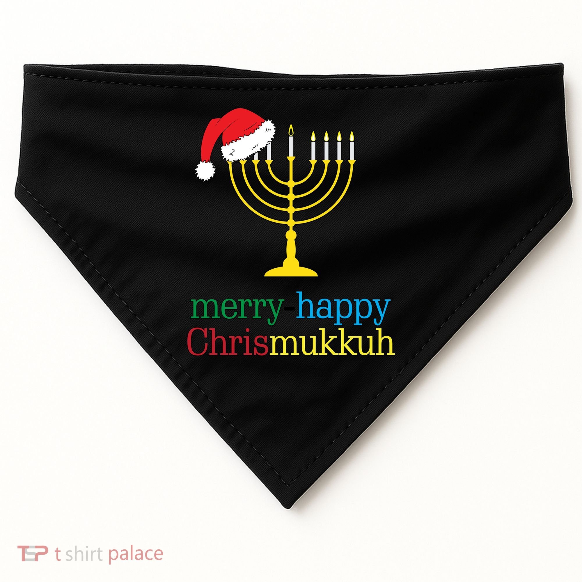 Merry-Happy Chrismukkah USA-Made Doggie Bandana