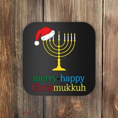 Merry-Happy Chrismukkah Coaster