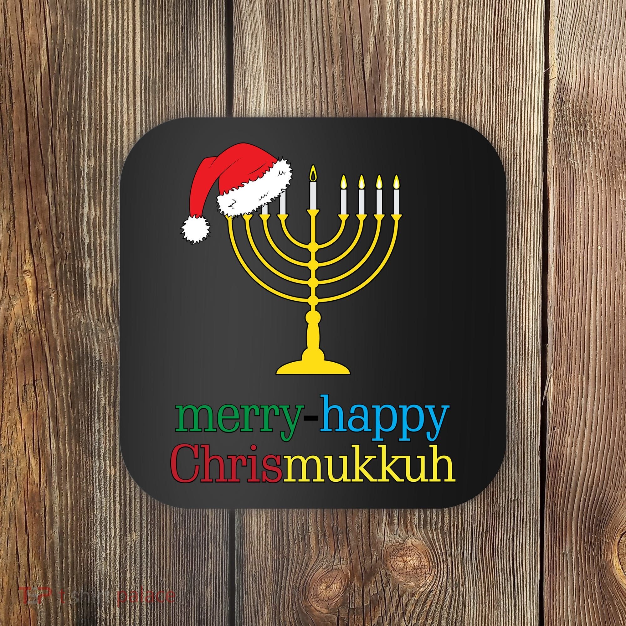Merry-Happy Chrismukkah Coaster