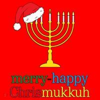Merry-Happy Chrismukkah Santa Hat thumb 1