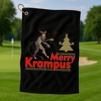 Merry Krampus Golf Towel thumb 1