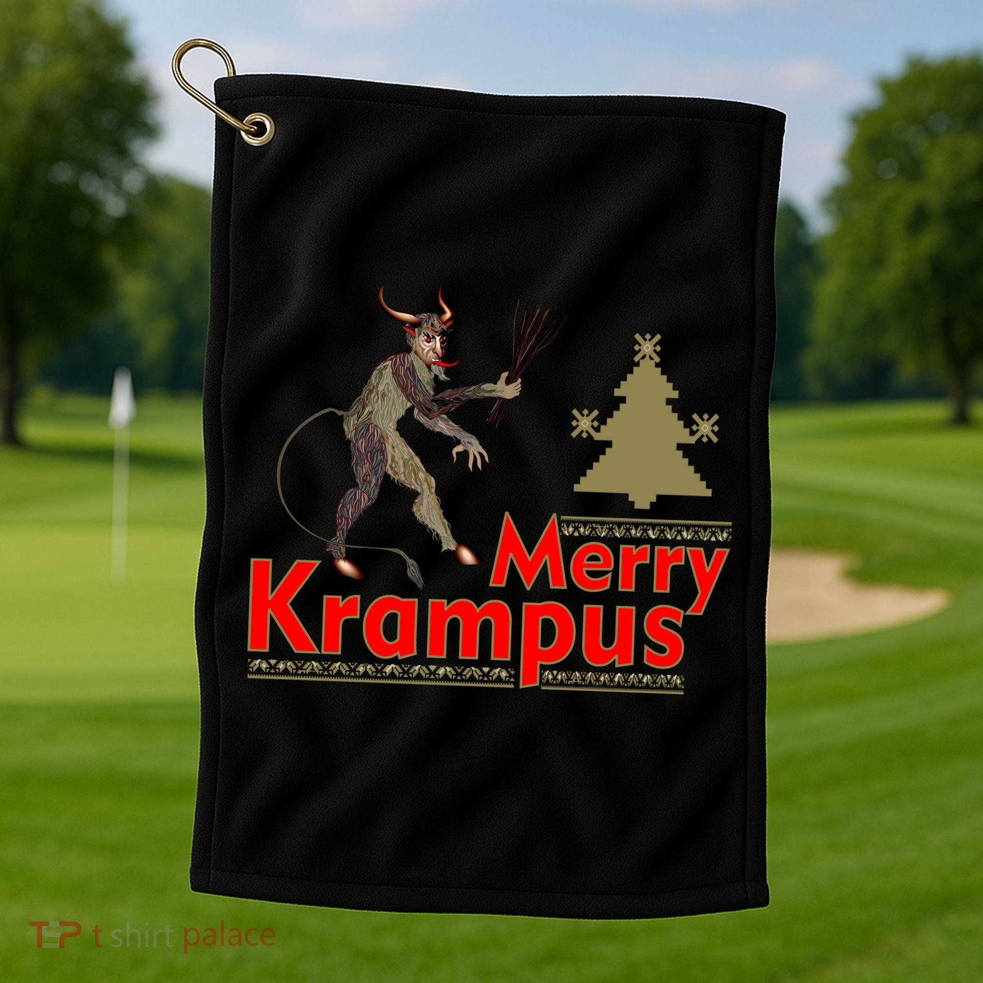 Merry Krampus Golf Towel