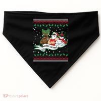 Merry Liftmas Funny Ugly Christmas Sweater USA-Made Doggie Bandana thumb 0