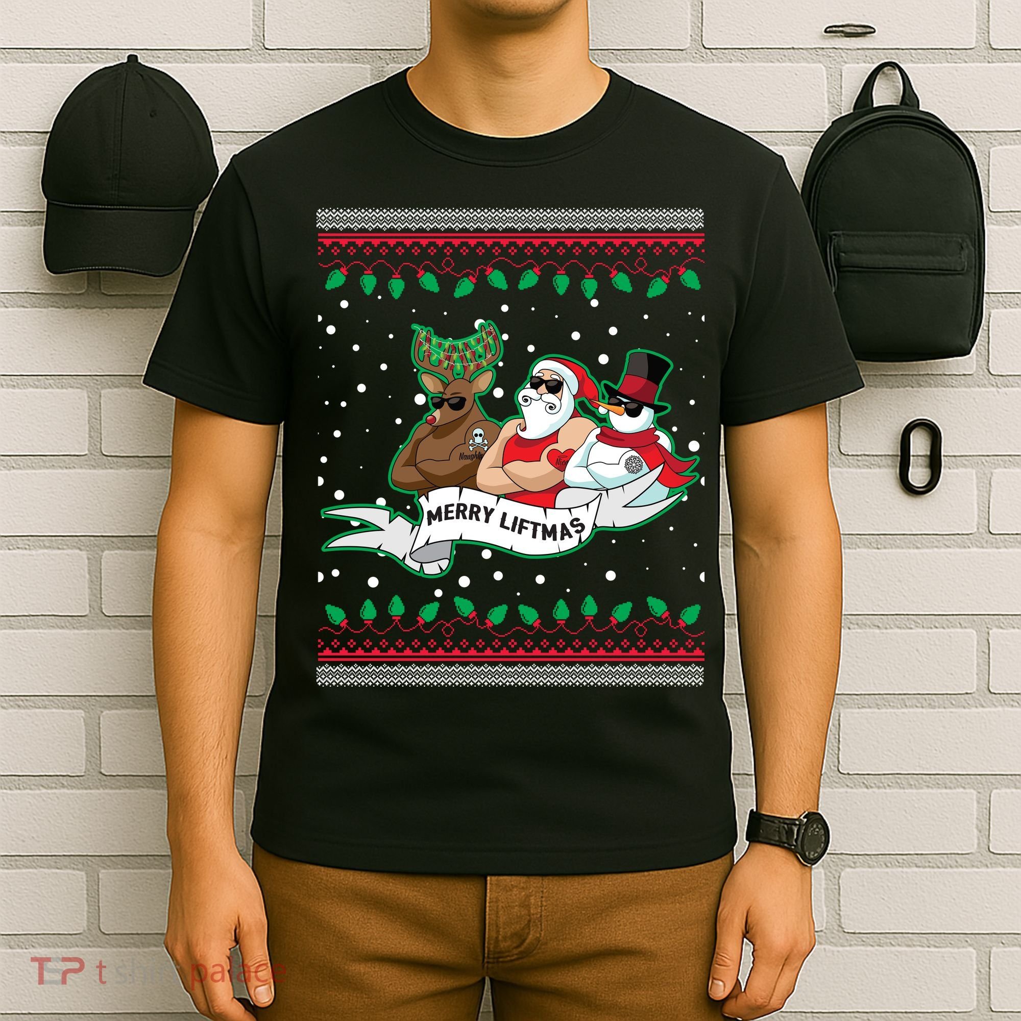 Merry Liftmas Funny Ugly Christmas Sweater T-Shirt