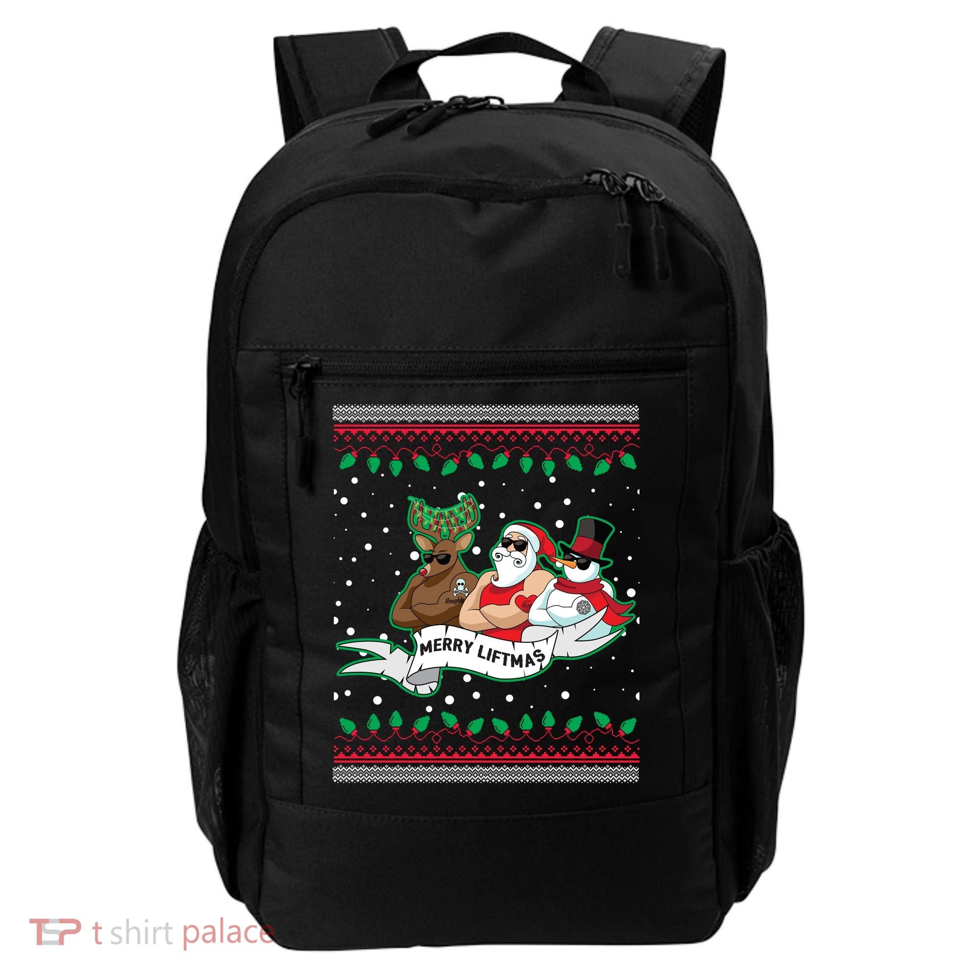 Merry Liftmas Funny Ugly Christmas Sweater Backpack